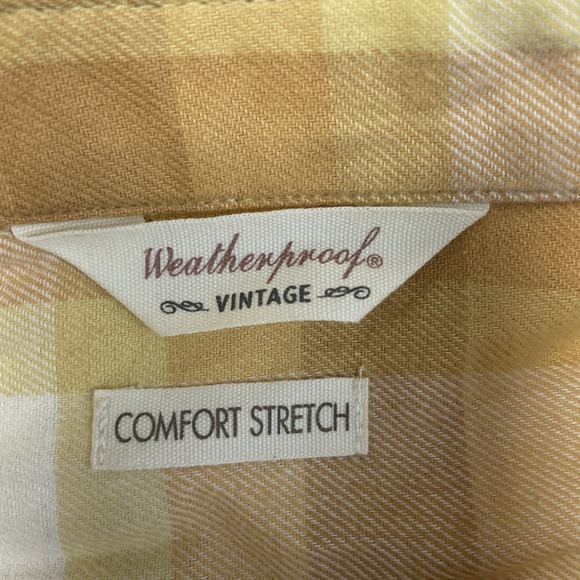 Weatherproof Vintage Women's S Yellow Plaid Button Blouse e0804 - Picture 3 of 9